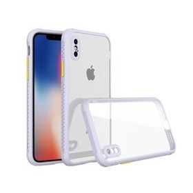 Alan Şanslı iPhone XS Kılıf Miami Şeffaf Silikon Lila Kılıf