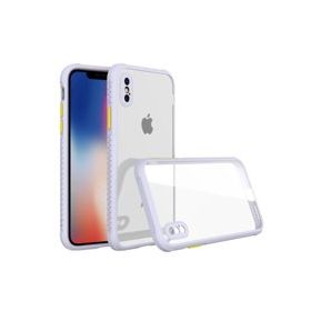 Alan Şanslı iPhone XS Kılıf Miami Şeffaf Silikon Lila Kılıf