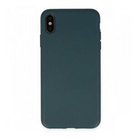Alan Şanslı iPhone XS Kılıf Nano içi Kadife Silikon Koyu Yeşil Kılıf