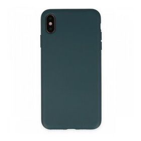 Alan Şanslı iPhone XS Kılıf Nano içi Kadife Silikon Koyu Yeşil Kılıf