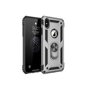 Alan Şanslı iPhone XS Kılıf Sofya Yüzüklü Silikon Kapak Gümüş Kılıf