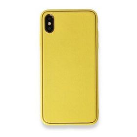 Alan Şanslı iPhone XS Max Coco Sarı Deri Silikon Kapak Kılıf