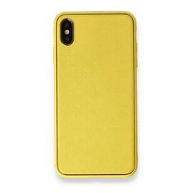 Alan Şanslı iPhone XS Max Coco Sarı Deri Silikon Kapak Kılıf