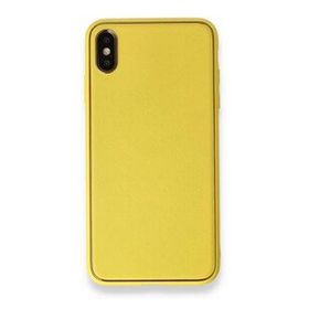 Alan Şanslı iPhone XS Max Coco Sarı Deri Silikon Kapak Kılıf