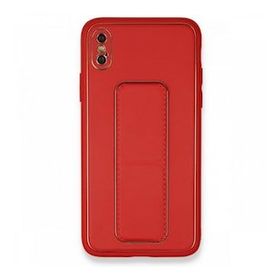 Alan Şanslı iPhone XS Max Kılıf Coco Deri Standlı Kapak Kırmızı Kılıf