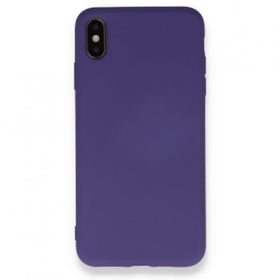 Alan Şanslı iPhone XS Max Kılıf Nano içi Kadife Silikon Mor Kılıf