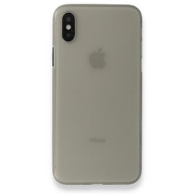 Alan Şanslı iPhone XS Max Kılıf PP Ultra İnce Kapak Gri Kılıf