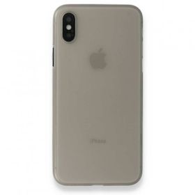 Alan Şanslı iPhone XS Max Kılıf PP Ultra İnce Kapak Gri Kılıf
