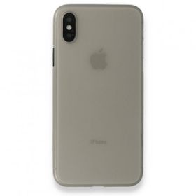 Alan Şanslı iPhone XS Max Kılıf PP Ultra İnce Kapak Gri Kılıf
