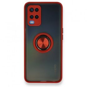 Alan Şanslı Oppo A54 4G Montreal Yüzüklü Silikon Kapak Kırmızı Kılıf