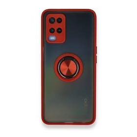 Alan Şanslı Oppo A54 4G Montreal Yüzüklü Silikon Kapak Kırmızı Kılıf