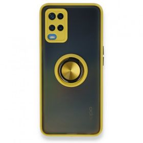 Alan Şanslı Oppo A54 4G Montreal Yüzüklü Silikon Kapak Sarı Kılıf