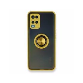 Alan Şanslı Oppo A54 4G Montreal Yüzüklü Silikon Kapak Sarı Kılıf