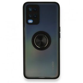 Alan Şanslı Oppo A54 4G Montreal Yüzüklü Silikon Kapak Siyah Kılıf