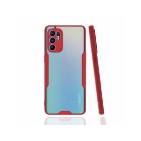 Alan Şanslı Oppo Reno 6 Platin Silikon Kırmızı Kılıf