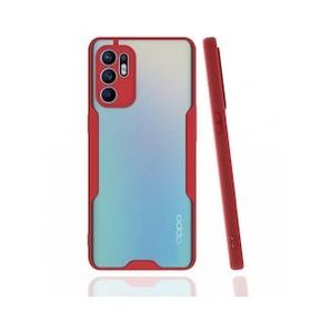 Alan Şanslı Oppo Reno 6 Platin Silikon Kırmızı Kılıf
