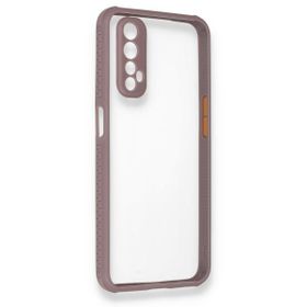 Alan Şanslı Realme 7 Miami Şeffaf Silikon Açık Mor Kılıf