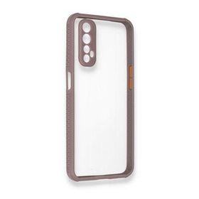 Alan Şanslı Realme 7 Miami Şeffaf Silikon Açık Mor Kılıf