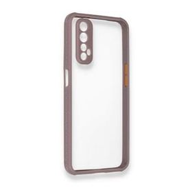 Alan Şanslı Realme 7 Miami Şeffaf Silikon Açık Mor Kılıf