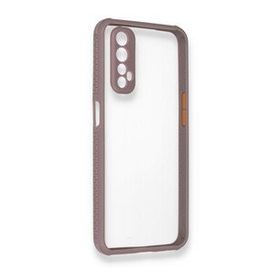 Alan Şanslı Realme 7 Miami Şeffaf Silikon Açık Mor Kılıf