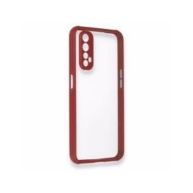 Alan Şanslı Realme 7 Miami Şeffaf Silikon Fuşya Kılıf