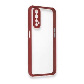 Alan Şanslı Realme 7 Miami Şeffaf Silikon Fuşya Kılıf
