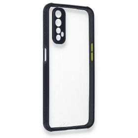 Alan Şanslı Realme 7 Miami Şeffaf Silikon Lacivert Kılıf