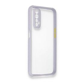 Alan Şanslı Realme 7 Miami Şeffaf Silikon Lila Kılıf