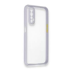 Alan Şanslı Realme 7 Miami Şeffaf Silikon Lila Kılıf