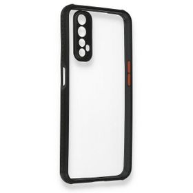 Alan Şanslı Realme 7 Miami Şeffaf Silikon Siyah Kılıf