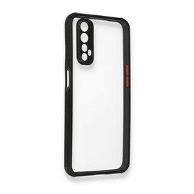 Alan Şanslı Realme 7 Miami Şeffaf Silikon Siyah Kılıf