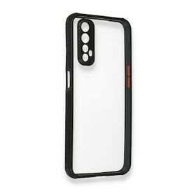 Alan Şanslı Realme 7 Miami Şeffaf Silikon Siyah Kılıf