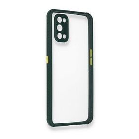 Alan Şanslı Realme 7 Pro Miami Şeffaf Silikon Koyu Yeşil Kılıf