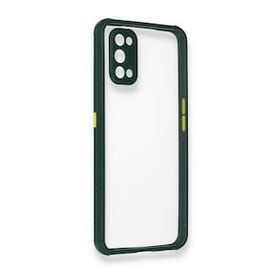 Alan Şanslı Realme 7 Pro Miami Şeffaf Silikon Koyu Yeşil Kılıf