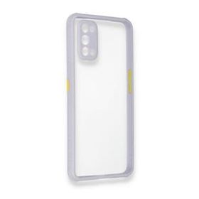 Alan Şanslı Realme 7 Pro Miami Şeffaf Silikon Lila Kılıf
