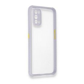 Alan Şanslı Realme 7 Pro Miami Şeffaf Silikon Lila Kılıf
