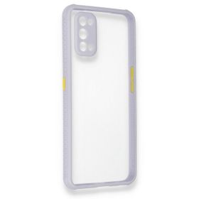 Alan Şanslı Realme 7 Pro Miami Şeffaf Silikon Lila Kılıf