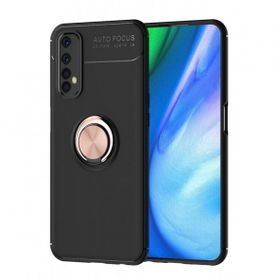 Alan Şanslı Realme 7 Range Yüzüklü Silikon Siyah Gold Kılıf