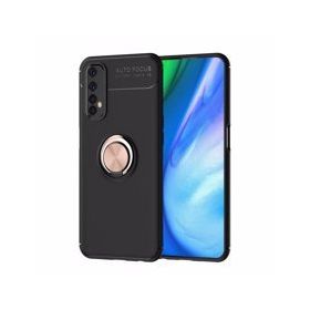 Alan Şanslı Realme 7 Range Yüzüklü Silikon Siyah Gold Kılıf