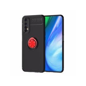 Alan Şanslı Realme 7 Range Yüzüklü Silikon Siyah Kırmızı Kılıf
