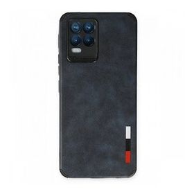 Alan Şanslı Realme 8 Loop Deri Silikon Lacivert Kılıf