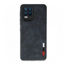 Alan Şanslı Realme 8 Loop Deri Silikon Lacivert Kılıf
