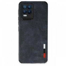 Alan Şanslı Realme 8 Loop Deri Silikon Lacivert Kılıf
