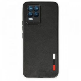 Alan Şanslı Realme 8 Loop Deri Silikon Siyah Kılıf