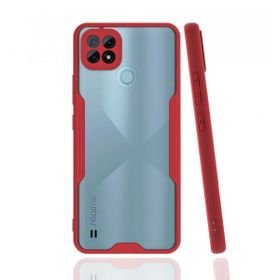 Alan Şanslı Realme C21 Platin Silikon Kırmızı Kılıf