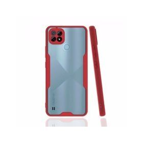Alan Şanslı Realme C21 Platin Silikon Kırmızı Kılıf
