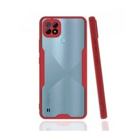 Alan Şanslı Realme C21 Platin Silikon Kırmızı Kılıf