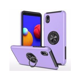 Alan Şanslı Samsung Galaxy A01 Core Elit Yüzüklü Kapak Mor Kılıf