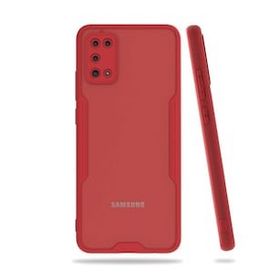 Alan Şanslı Samsung Galaxy A02S Platin Silikon Kırmızı Cep Telefonu Kılıfı