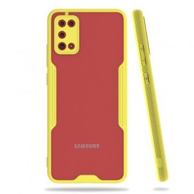 Alan Şanslı Samsung Galaxy A02S Platin Silikon Sarı Cep Telefonu Kılıfı
